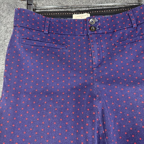 Anthropologie Pants Womens 8 The Essential Slim Blue Printed Chino Ankle Pockets - Picture 4 of 8
